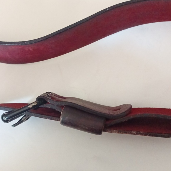 Vintage thick leather belt w Double Prong Buckle. Premium full leather 1.75" - Picture 10 of 10